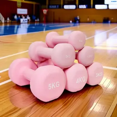 Kadınlar için plastik kaplı dambıllar, çocuklar için evde fitness ekipmanları, küçük ağırlıklı erkek kombinasyonu, ilkokul genç dambıl seti - 3