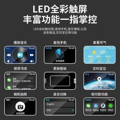 Huaqiangbei LED-Anzeige mit App, kompatibel mit Apple, intelligente Farbbildschirm, Lagereingangskopfhörer, aktive Geräuschunterdrückung, kabelloses Bluetooth-Headset