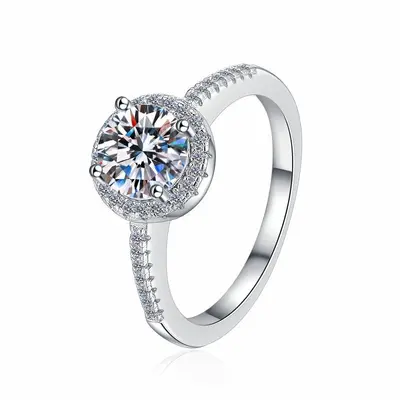Grenzüberschreitender Bestseller Moissanit Halskette und Ring für Frauen, 1 Karat Ohrringe, Fingerring, Schlüsselbeinkettte, TikTok Live-Versorgung.