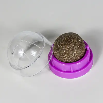 Rotating Mint Ball Cat Toy with Self-Adhesive Lollipop and Cat Grass - 11