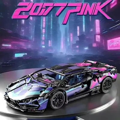 Siberpunk Yapı Taşı 911 Lamborghini Gini Spor Araba Modeli - 7