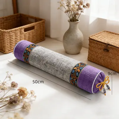 Mugwort Cervical Pillow Specialized Sleep Neck Support Lumbar Pillow Sleep Aid Round Cylindrical Pillow Candy Pillow Linen Herbal - 9