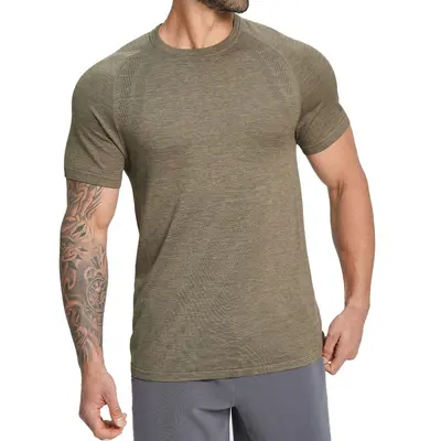 Nahtloses atmungsaktives Sport-Fitness-T-Shirt für Herren, Yoga und Outdoor, 1196