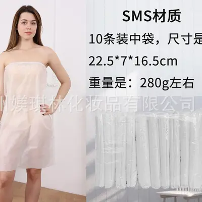 Güzellik Salonu Tek Kullanımlık Kalın Uzun Model Bağımsız Paketli Banyo Elbisesi Nonwoven Terleme Sauna Banyo Havlusu Göğüs Sarılı Etek - 8
