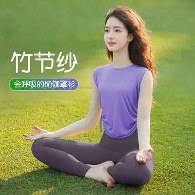 Kadın yoga üstü, kolsuz, rahat kesim, professional fitness, vücut şekillendiren - 1