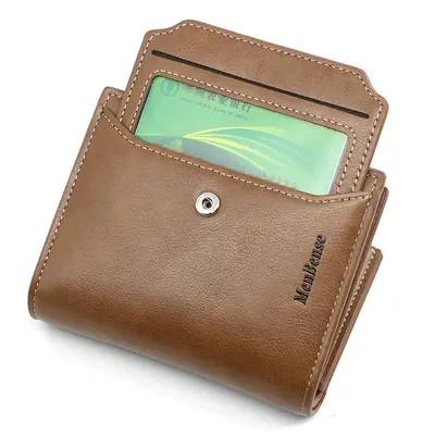 Men's Short Wallet, Buckle Closure, Loose-Leaf Card Holder - 3