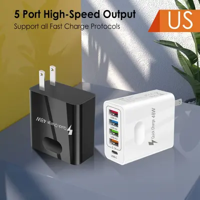 Sınır ötesi yeni ürün çoklu portlu USB şarj cihazı 5V2A Avrupa tipi-C çok fonksiyonlu hızlı şarj cep telefonu PD şarj başlığı