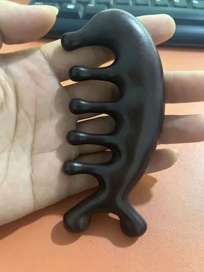 Horn massage comb five-prong small rake head neck eye body massage scraping face meridian massage comb - 12