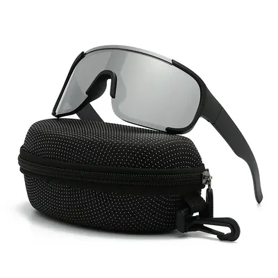 Outdoor-Radbrille, einteilig, winddicht, silberner Rahmen - 6