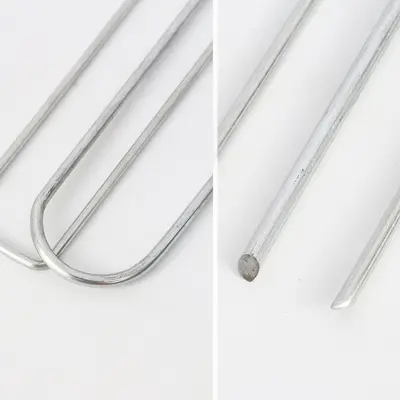 U-Shaped Galvanized Lawn and Ground Pegs for Outdoor Use