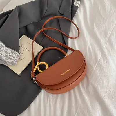 Saddle Handbag for Women, Textured Underarm Bag, Casual Work Crossbody - 10