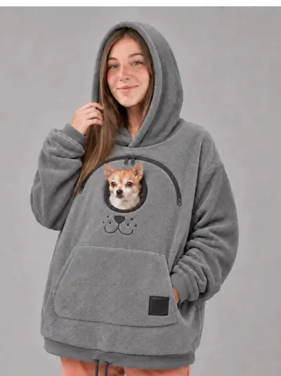 BK8832 Hoodie aus gefüttertem Flanell, Unisex, locker geschnitten, mit Kordelzug