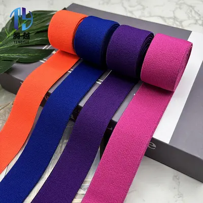 Colored Brushed Elastic Band, 2.0-5.0cm, Imitation Nylon
