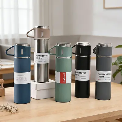 Edelstahl-Thermobecher 304, ein Becher drei Deckel, Büro-Teebecher