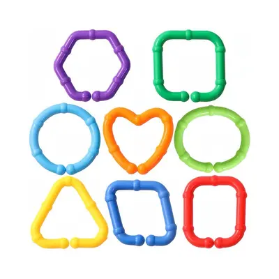 Geometrische Kettenring-Bausteine, große Lern-Tischspielzeug für Kleinkinder