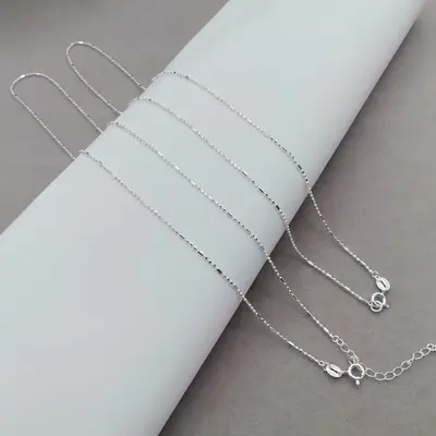 S925 gümüş çiçekli boncuk zincir kolye, çok yönlü - 5