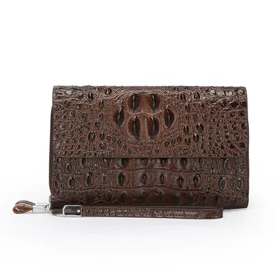 Men's Clutch Bag with Crocodile Pattern, Large Capacity, Multi-Compartment - 6