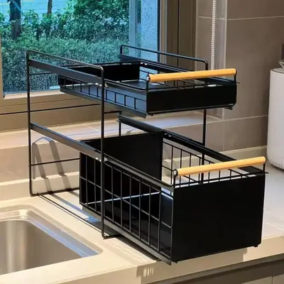 Unterschrank-Organizer Küchenspüle ausziehbar mehrschichtig - 3