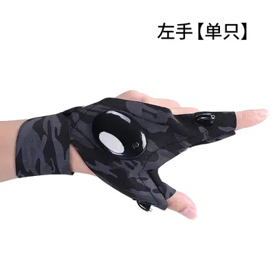 LED Lighted Fishing Gloves Half Finger for Winter Outdoor Use - 10