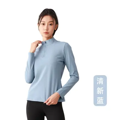 春季瑜伽服女长袖健身上衣新款跑步速干衣修身训练运动服女现货 - 10