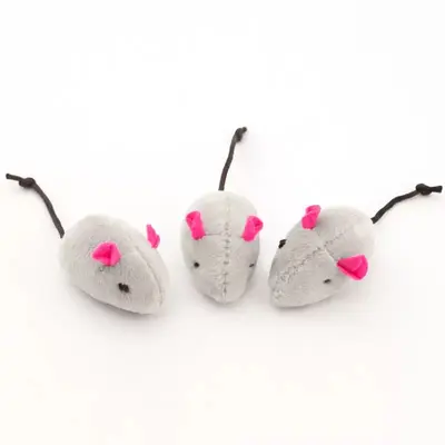 Catnip Plush Mouse Cat Toy with Molar Cleaning and Teaser Wand - 11