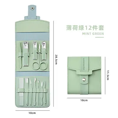 12-piece nail scissor set, manicure tools, folding case - 8