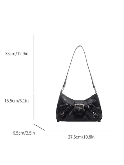 Damen-Schultertasche, schlichtes Design, Achseltasche - 9