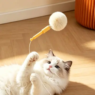 猫玩具电动逗猫棒自嗨解闷神器带铃铛猫咪弹射互动消耗体力钓猫器 - 4