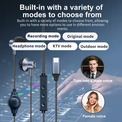 K5 In-Ear Earphones with Sound Card for Phone and Computer Live Streaming