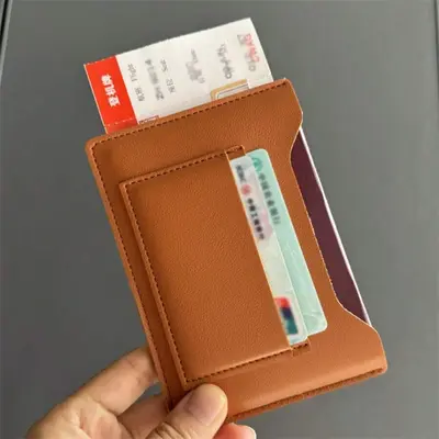 Korean-style travel passport holder, PU leather, multiple card slots - 6