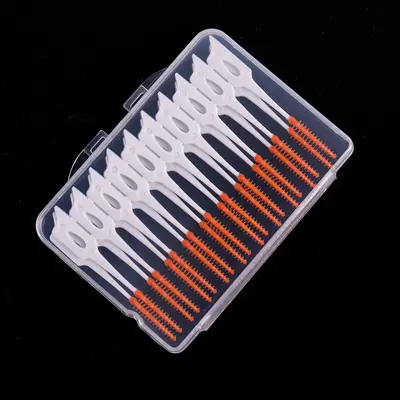 Ortodonti için diş arası fırçası, yumuşak silikon kürdan fırçası, turuncu, mavi, yeşil, 20/40 silikon kürdan - 7