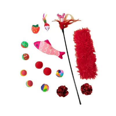 Four-Color Cat Toy Set, Self-Assembled Cat Teaser Toys - 6