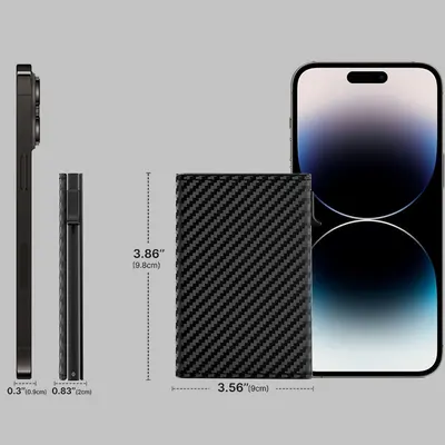 Carbon Fiber Men's Wallet with RFID Protection and Pop-Up Card Holder, B011 - 4