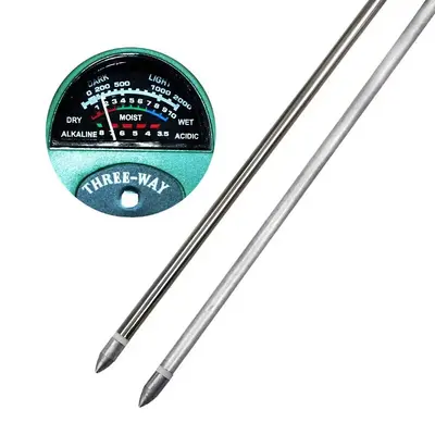 3-in-1 Soil Tester: Light Intensity, Humidity and pH Meter