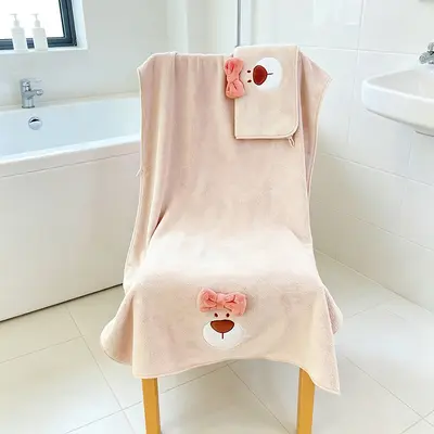 Children's Coral Fleece Towel Set, Quick-Dry, Thick and Absorbent - 8