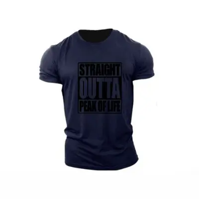 Herren Fitness-T-Shirt atmungsaktiv Rundhals Kurzarm Muskeltraining