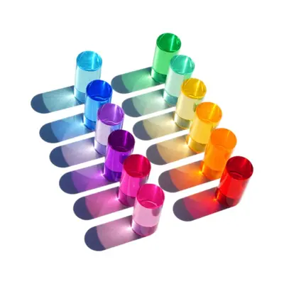 Acrylic high transparency crystal cylindrical building blocks particles children's stacking building blocks ready kindergarten early education wholesale