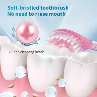 Disposable toothbrush set with soft bristles, portable travel kit