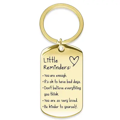 Little Reminders Stainless Steel Motivational Keychain for Men and Women - 8