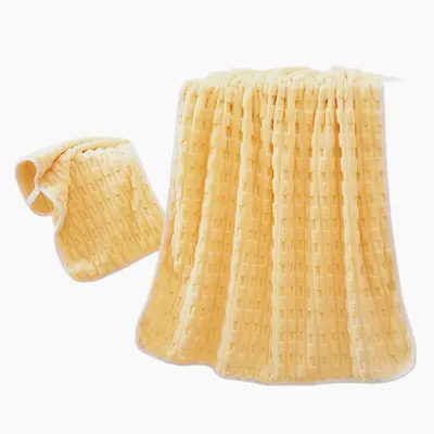 Jinmian bamboo towel set, water absorbent, quick drying, coral fleece