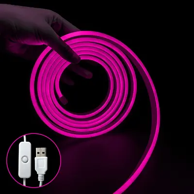 USB Neon Işık Şerit, 5V, Kısılabilir, Su Geçirmez, Sıcak Beyaz - 9