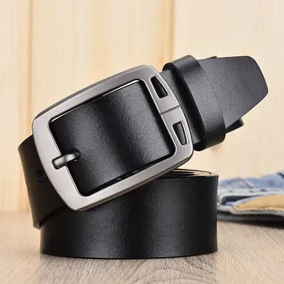 Sınır ötesi erkek hakiki deri pin tokalı kemer retro kemer moda rahat hakiki inek derisi kot kemer üreticisi toptan - 10