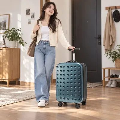 Foldable Trolley Suitcase 20 inch Universal Wheels Portable Carry-On - 3