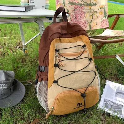 Large-Capacity Color-Block Backpack for Hiking and School - 10