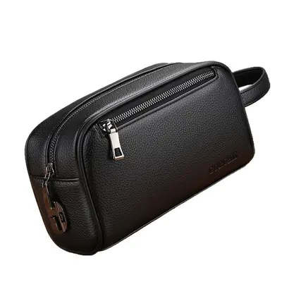 Men's Clutch Bag with Combination Lock, Large Capacity, Soft Leather - 6