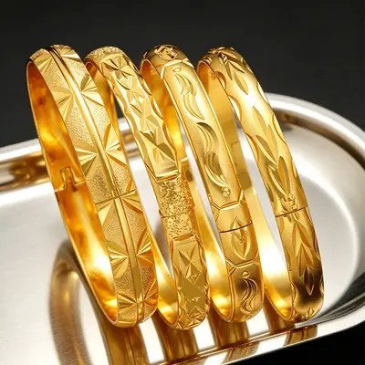 Starry clasp bracelet for women, gold-plated, water ripple