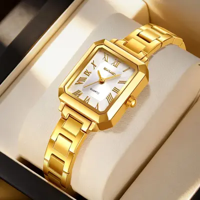 Shike Mei luxury women's watch, square design steel band waterproof - 7