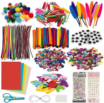 1200+ parça çocuk el yapımı sanat ve DIY malzeme seti, yaratıcı eğitici - 5