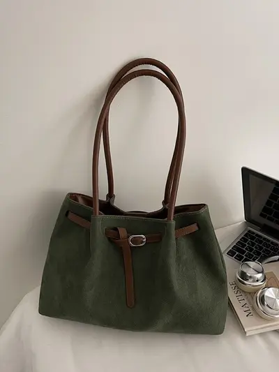 Leopar Desenli Kadın Tote Çanta, Koltuk Altı Model, Büyük Hacim - 5