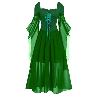 Halloween Hexen-Trägerkleid lang, 10 Farben - 12
